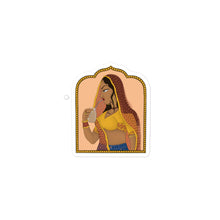 Load image into Gallery viewer, Sticker: Rajasthani Rani Drinking Iced Coffee