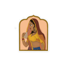 Load image into Gallery viewer, Sticker: Rajasthani Rani Drinking Iced Coffee