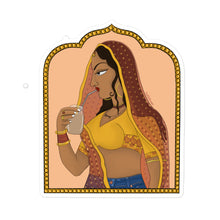Load image into Gallery viewer, Sticker: Rajasthani Rani Drinking Iced Coffee