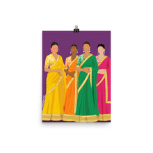 Load image into Gallery viewer, Colorful Women in Saris Print
