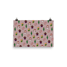 Load image into Gallery viewer, Desi Christmas Elements Gray Print