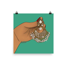 Load image into Gallery viewer, Large Desi Gold Earring Print