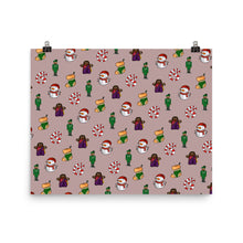 Load image into Gallery viewer, Desi Christmas Elements Gray Print