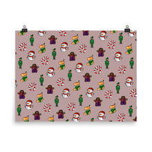 Load image into Gallery viewer, Desi Christmas Elements Gray Print