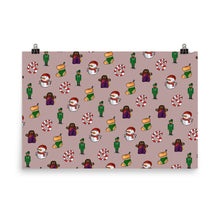 Load image into Gallery viewer, Desi Christmas Elements Gray Print