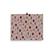 Load image into Gallery viewer, Desi Christmas Elements Gray Print