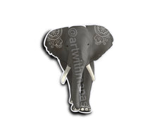 Load image into Gallery viewer, Sticker: Elephant with Mendhi designs
