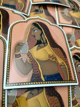 Load image into Gallery viewer, Sticker: Rajasthani Rani Drinking Iced Coffee
