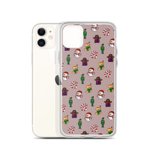 Load image into Gallery viewer, Desi Christmas Elements Gray iPhone Case