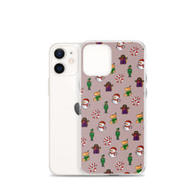 Load image into Gallery viewer, Desi Christmas Elements Gray iPhone Case