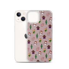 Load image into Gallery viewer, Desi Christmas Elements Gray iPhone Case