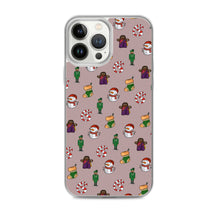Load image into Gallery viewer, Desi Christmas Elements Gray iPhone Case