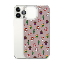 Load image into Gallery viewer, Desi Christmas Elements Gray iPhone Case