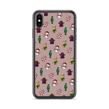 Load image into Gallery viewer, Desi Christmas Elements Gray iPhone Case