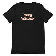 Load image into Gallery viewer, Happy Halloween Desi White Letters T-Shirt