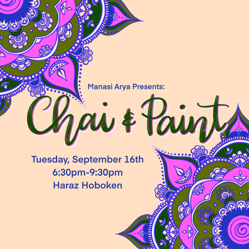 Chai and Paint: September 16 NJ