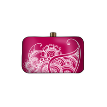Load image into Gallery viewer, PRESALE: Beaded Hot Pink Mehndi Clutch
