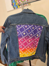 Load image into Gallery viewer, Sunset Bandhani Denim Jacket
