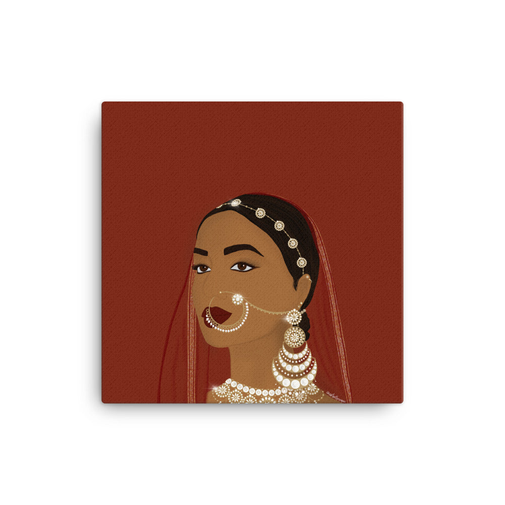 Red and White Rani Canvas