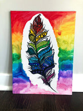 Load image into Gallery viewer, Colorful Feather Painting
