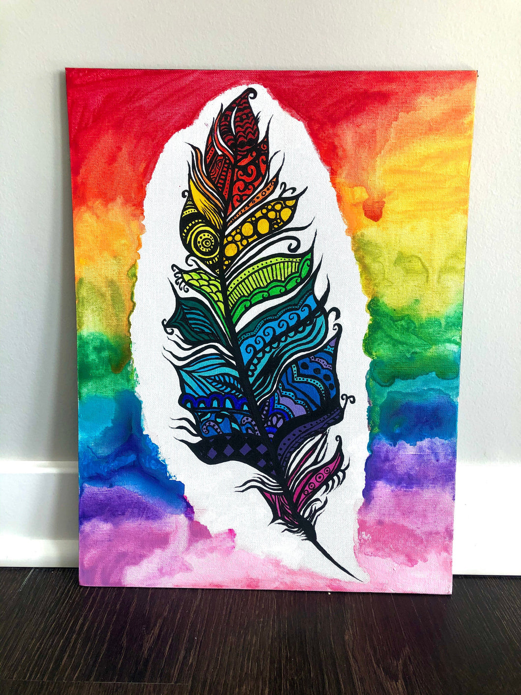 Colorful Feather Painting
