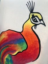 Load image into Gallery viewer, Oil Pastel Peacock Painting

