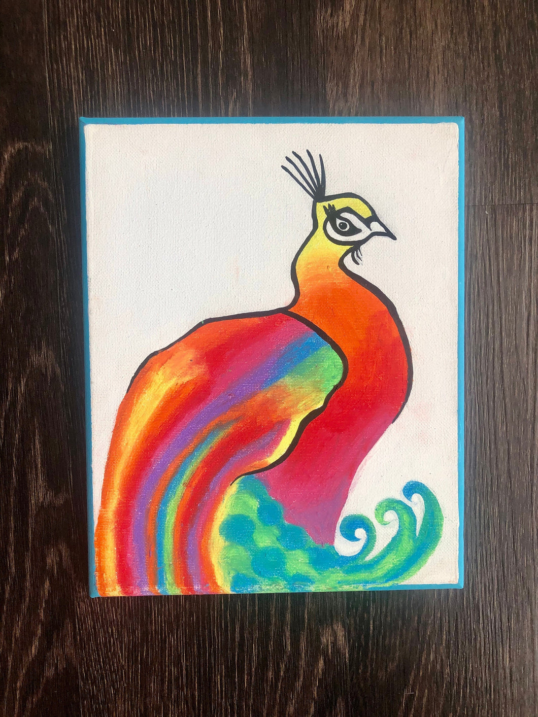 Oil Pastel Peacock Painting